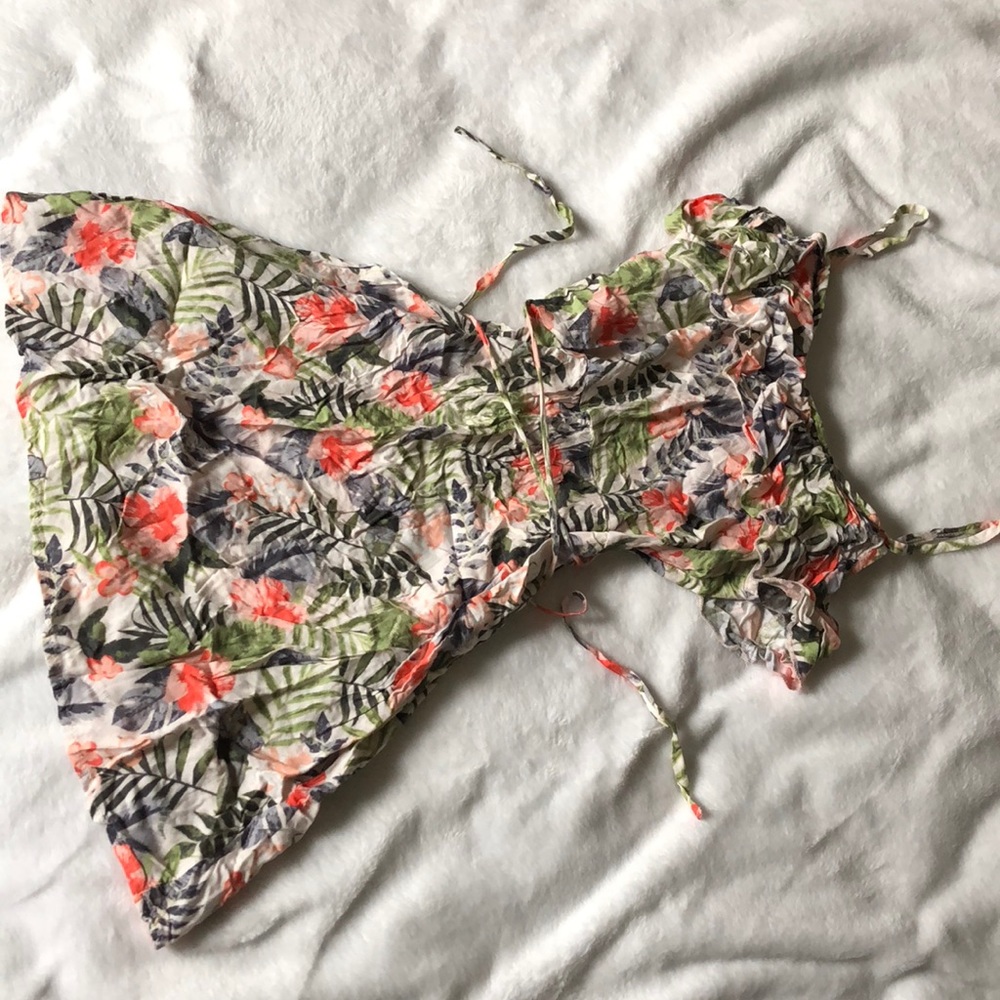 Tropical print mini dress